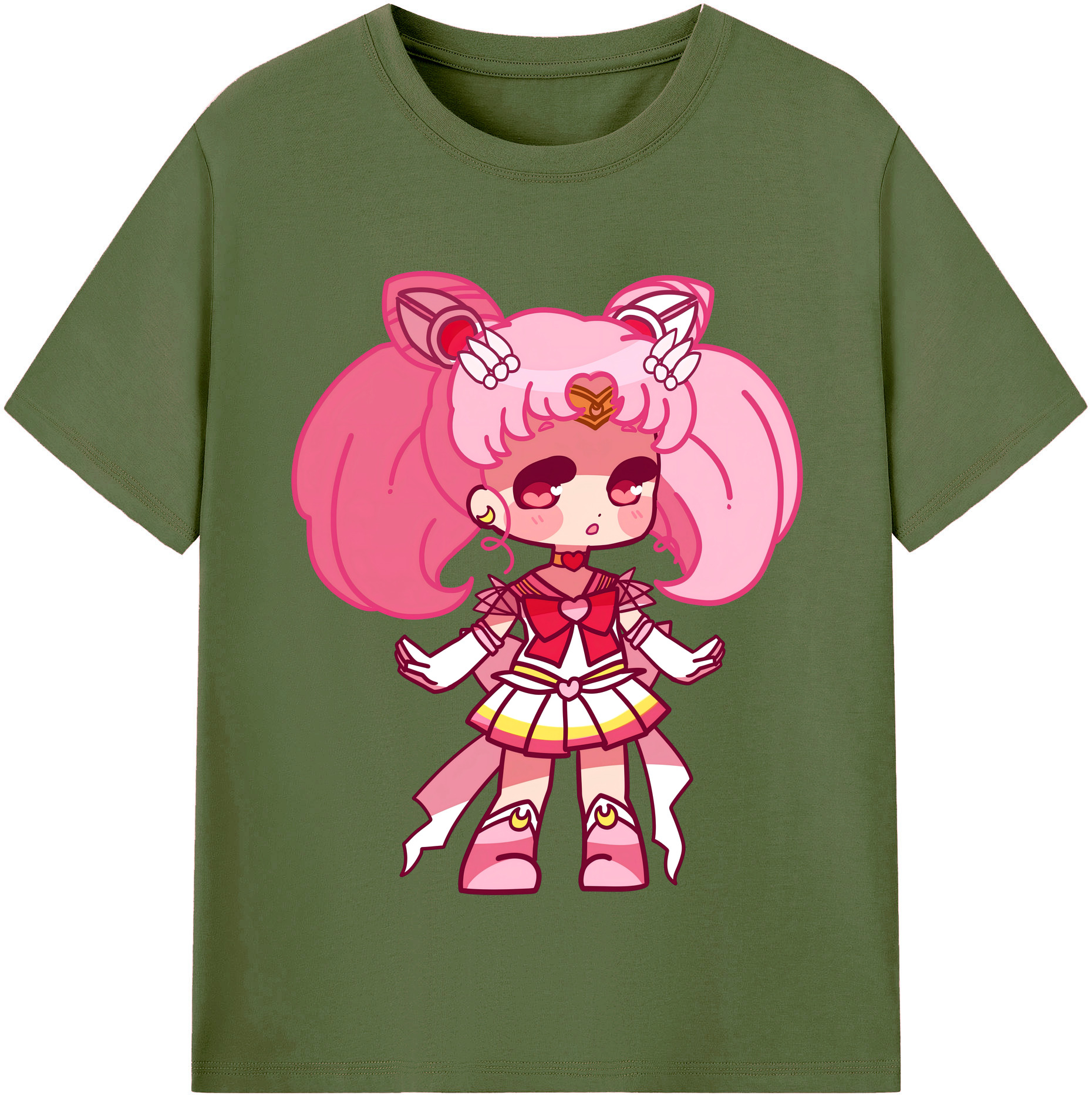 （画像用） 美少女戦士セーラームーン ちびうさ Sailor Moon Chibiusa Tsukino Usagi Small Lady Serenity 綿100％半袖Tシャツ（フロントプリント）